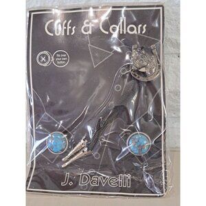 NEW J. Davelli Cuffs & Collars Button Covers With Horse Horseshoe Design Unisex